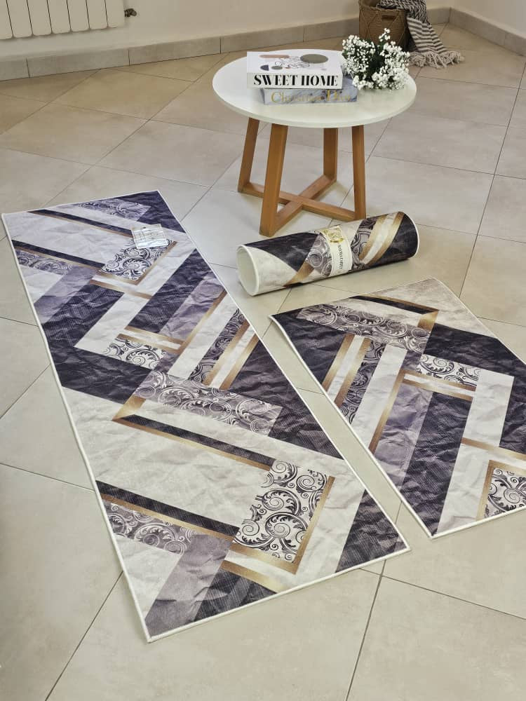 tapis de cuisine 3 pieces 3D         Dimension :
La grande pièce :160/50cm
Les deux pièce :80/50cm