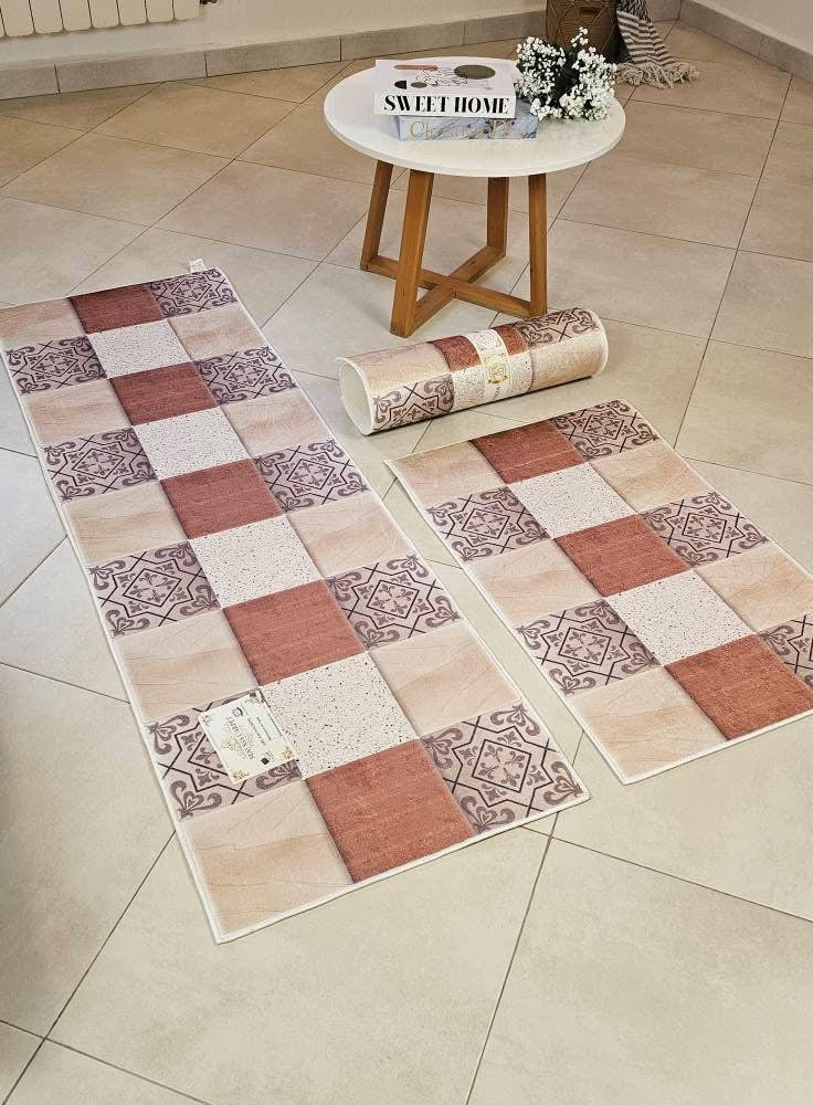 tapis de cuisine 3 pieces 3D         Dimension :
La grande pièce :160/50cm
Les deux pièce :80/50cm